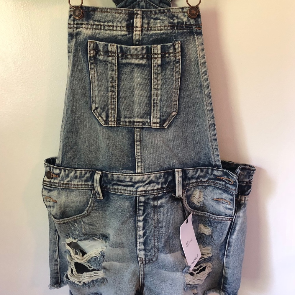 Distressed Overall Shorts